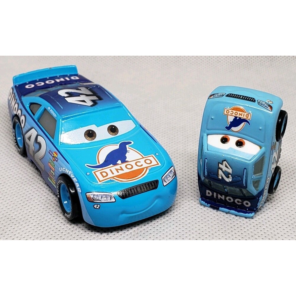 Disney Mattel Pixar Cars Cal Weathers Dinoco Die-cast Blue Car And Mini Racer..